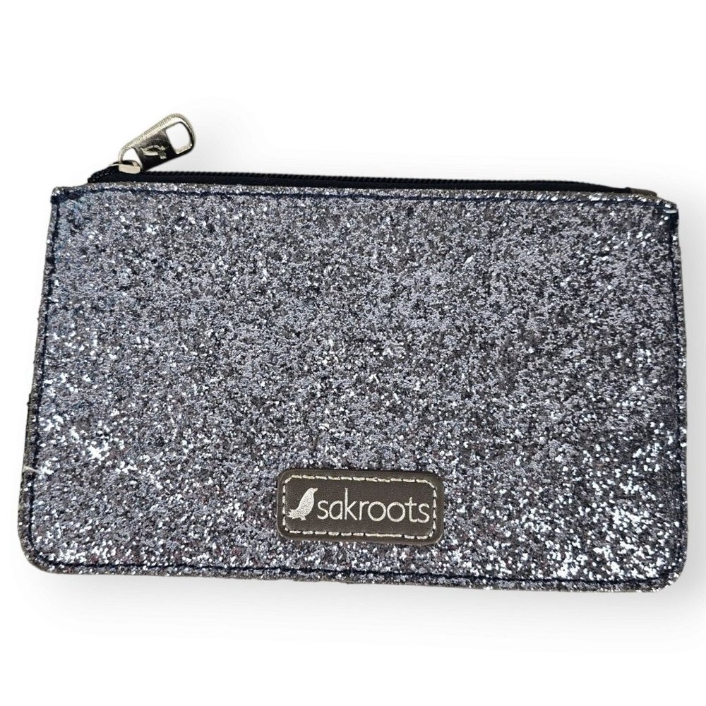 Sakroots Glitter Navy Blue Spirit Desert Floral Wallet Card Organizer Clutch